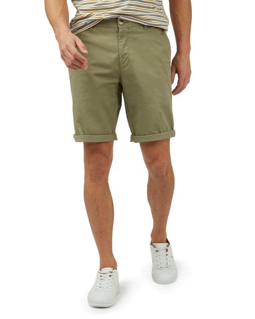 Ben Sherman Signature Flat Front Stretch Cotton Chino Shorts in at