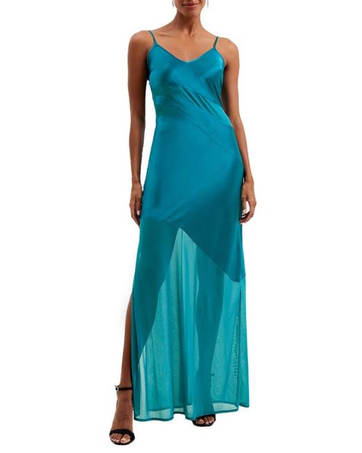 French Connection Inu Satin Mesh Slipdress in at