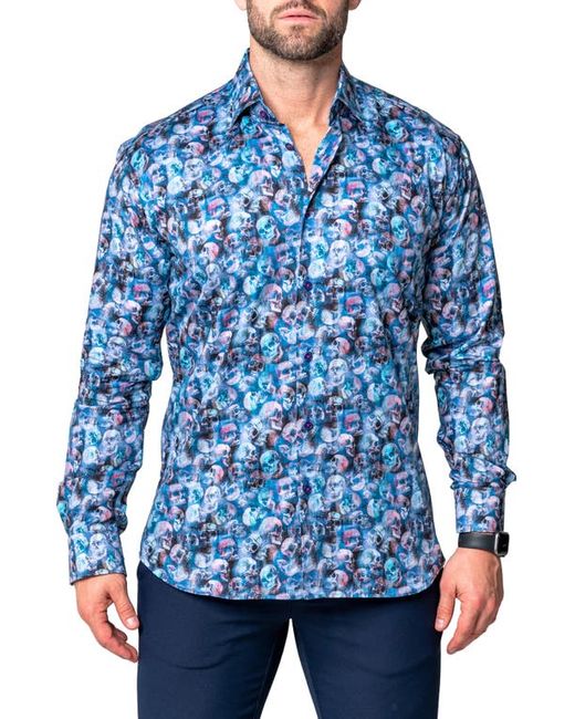Maceoo Fibonacci Skelz Regular Fit Cotton Blend Button-Up Shirt in at