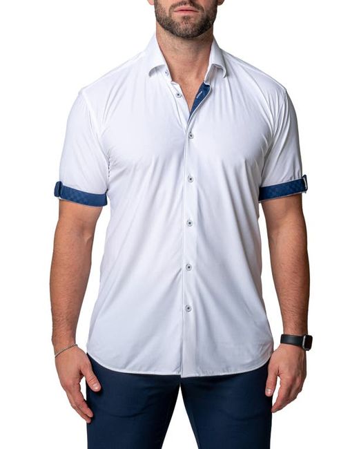 Maceoo Galileo Regular Fit Short Sleeve Button-Up Shirt in at