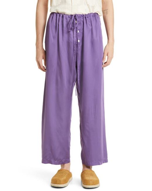 Bode Amethyst Cotton Linen Trousers in at