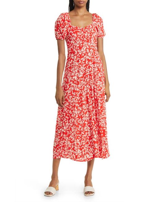 Other Stories Floral Puff Sleeve Midi Dress in at