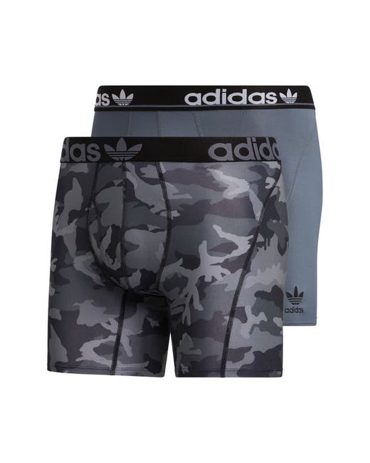 Adidas Assorted 2-Pack Originals Boxer Briefs in Onix Grey/Black/Camo Black at