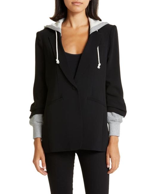 Cinq a Sept Hooded Khloe Jacket in Black/Heather Grey at