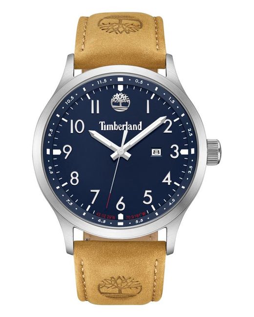 Timberland Trumbull Leather Strap Watch 45mm in Wheat at
