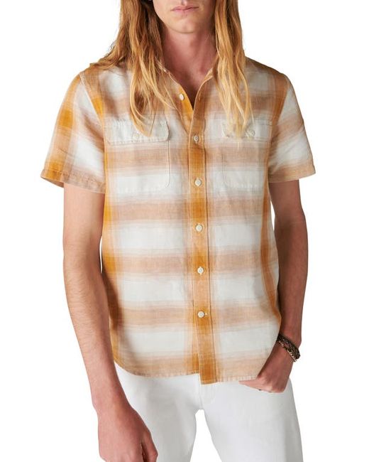 Lucky Brand Plaid Notch Collar Workwear Button-Up Shirt in at