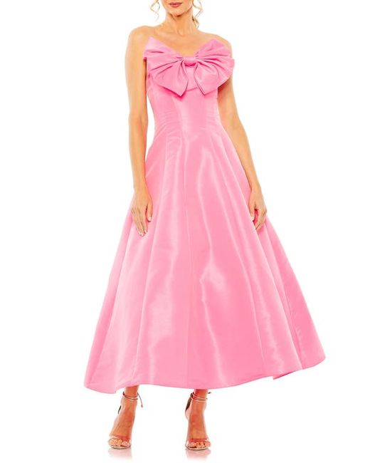 Mac Duggal Bow Front Strapless Taffeta A-Line Gown in at