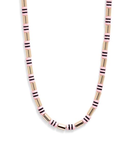 Roxanne Assoulin Well Tailored In Pink Beaded Necklace in Cotton Candy/Gold at
