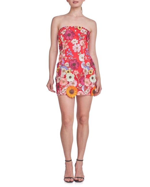Endless Rose Floral Embroidery Strapless Sheath Dress in at