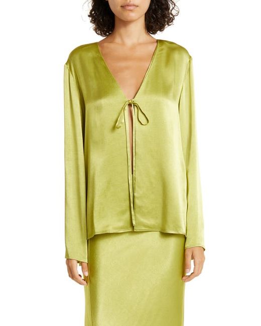 Jason Wu Tie Front Satin Blouse in at