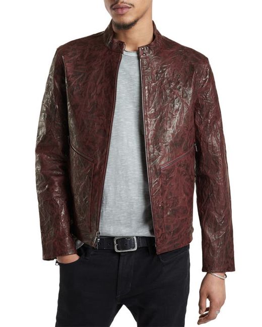 John Varvatos Vicarage Textured Leather Zip-Up Jacket in at