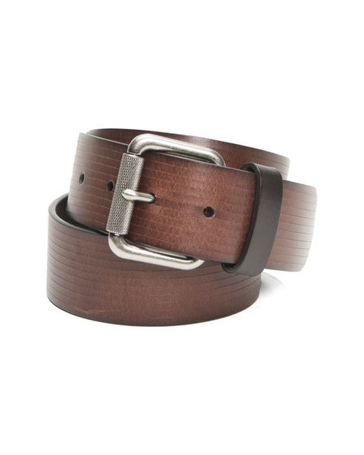 Frye Etched Stripe Leather Belt in at