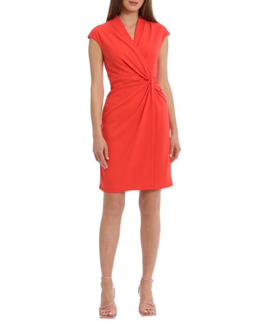 Maggy London Wrap Front Sheath Dress in at