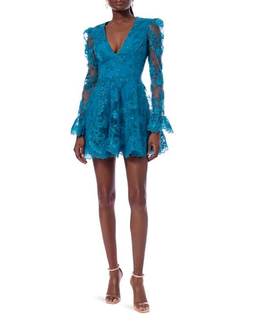Helsi Lily Sequin Lace Long Sleeve Minidress in at X-Small