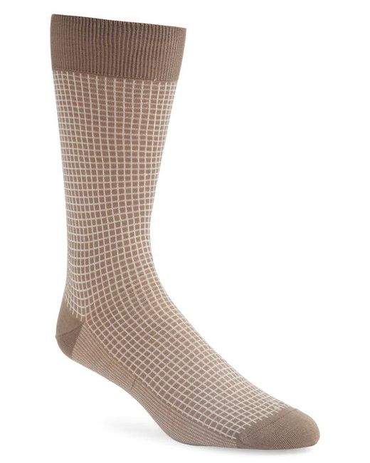 Canali Microcheck Cotton Dress Socks in at