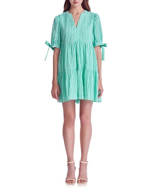 English Factory Texture Puff Sleeve Dress in at X-Small