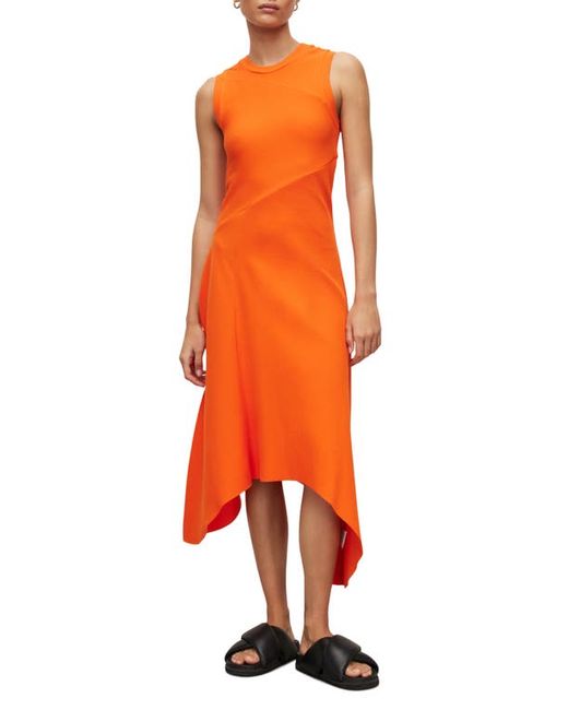 AllSaints Gia Sleeveless Rib Midi Dress in at 0Regular