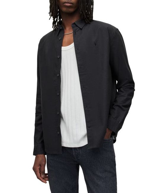 AllSaints Hermosa Relaxed Fit Cotton Button-Up Shirt in at Small