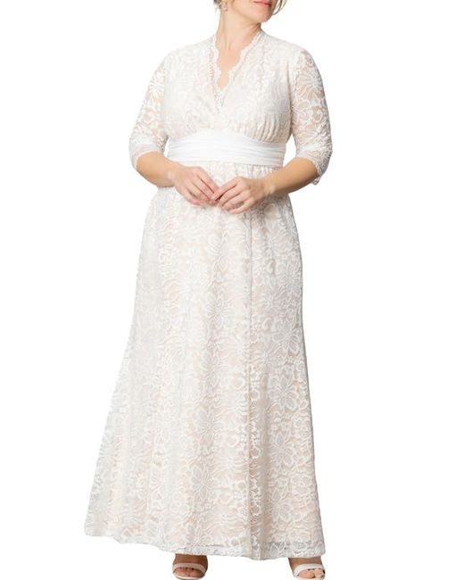 Kiyonna Amour Lace Gown in Ivory Lace/Nude Lining at 0X