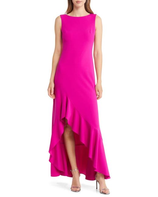 Vince Camuto Ruffe Front Sleeveless Gown in at 0