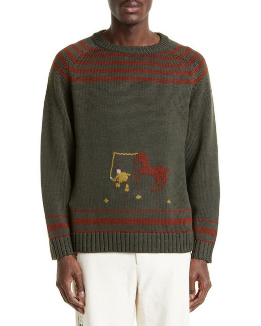 Bode Pony Lasso Boxy Fit Crewneck Sweater in at