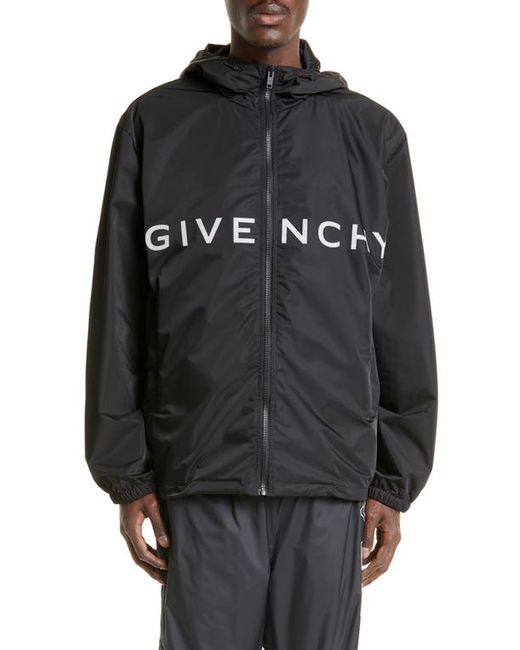 Givenchy Logo Hooded Windbreaker in at 36 Us