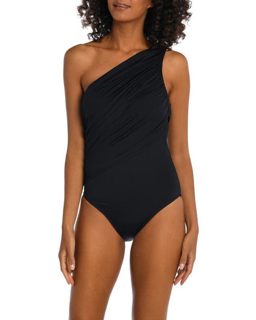 La Blanca Island Goddess Ruched One-Shoulder One-Piece Swimsuit in at