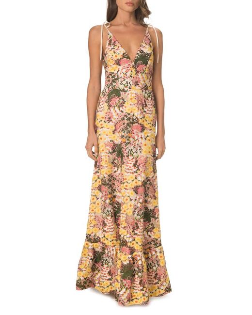 Dress the population Sunny Floral Embroidered Gown in at Xx-Small