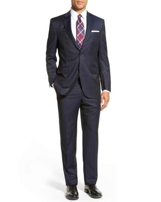 Peter Millar Classic Fit Windowpane Wool Suit in at