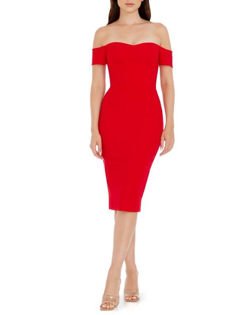 Dress the population Bailey Off the Shoulder Body-Con Dress in at Xx-Small