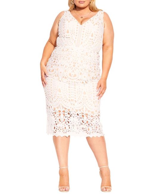 City Chic All Class Lace Overlay Sheath Dress in at