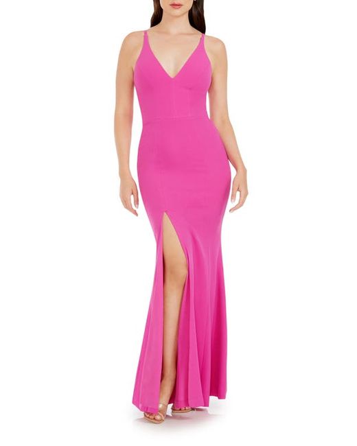 Dress the population Iris Slit Crepe Gown in at Xx-Small