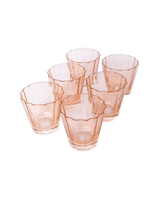 Estelle Colored Glass Sunday Set of 6 Lowball Glasses in at
