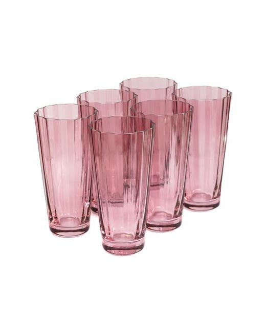 Estelle Colored Glass Sunday Set of 6 Highball Glasses in at