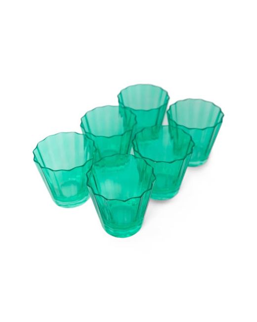 Estelle Colored Glass Sunday Set of 6 Lowball Glasses in at
