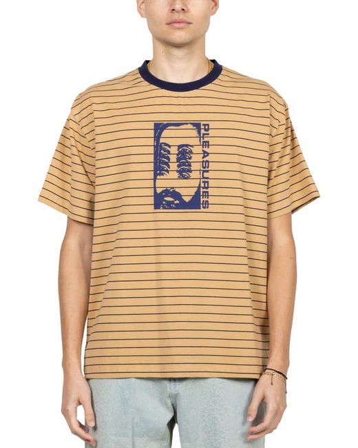 Pleasures Foresight Oversize Stripe Graphic T-Shirt in at Small