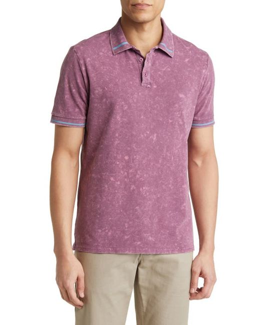 Stone Rose Tipped Acid Wash Performance Jersey Polo in at 2