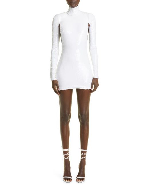Laquan Smith Long Sleeve Sequin Minidress in at X-Small