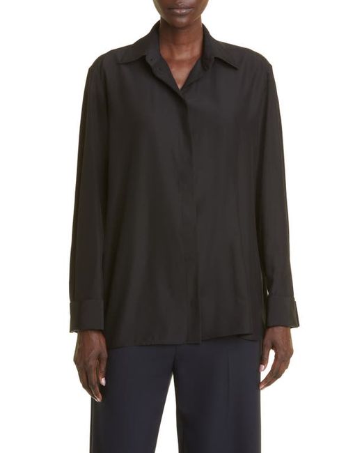 The Row Sisella Silk Wool Button-Up Shirt in at X-Small
