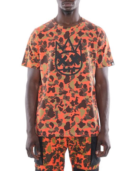 Cult Of Individuality Camo Logo Cotton T-Shirt in at X-Small
