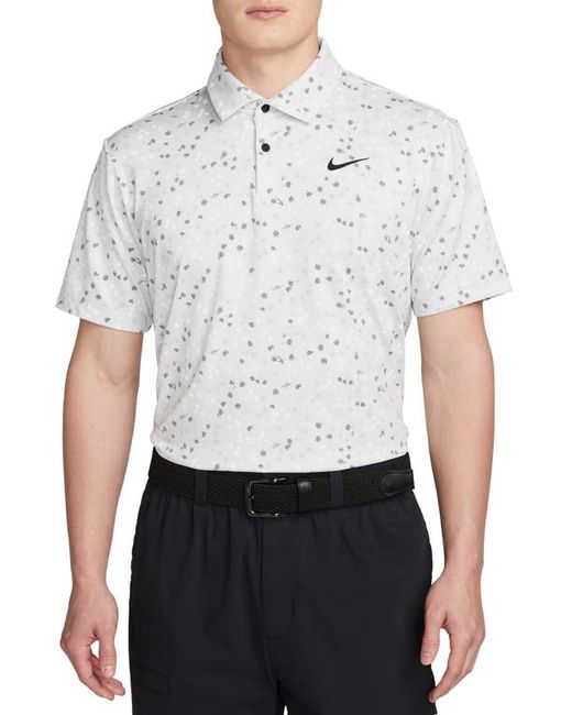 Nike Golf Dri-FIT Tour Floral Performance Golf Polo in Photon Dust at Large