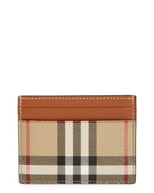Burberry Sandon Check Canvas Leather Card Case in at