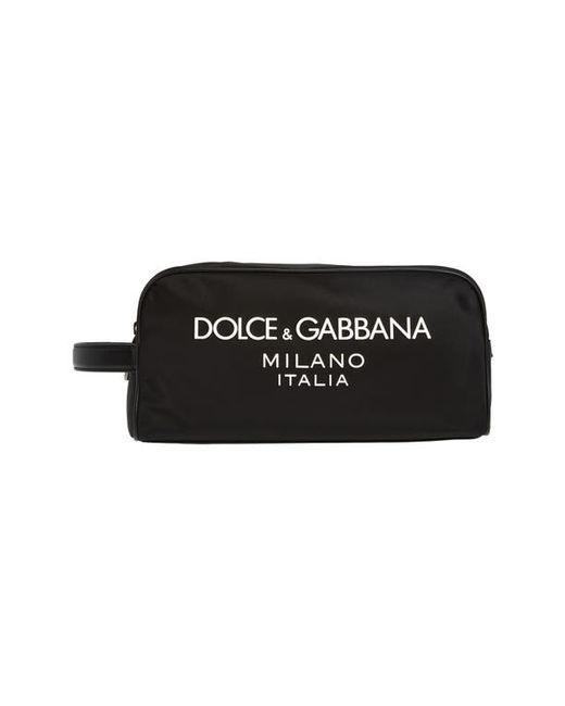 Dolce & Gabbana Rubberized Logo Nylon Blend Toiletry Bag in at