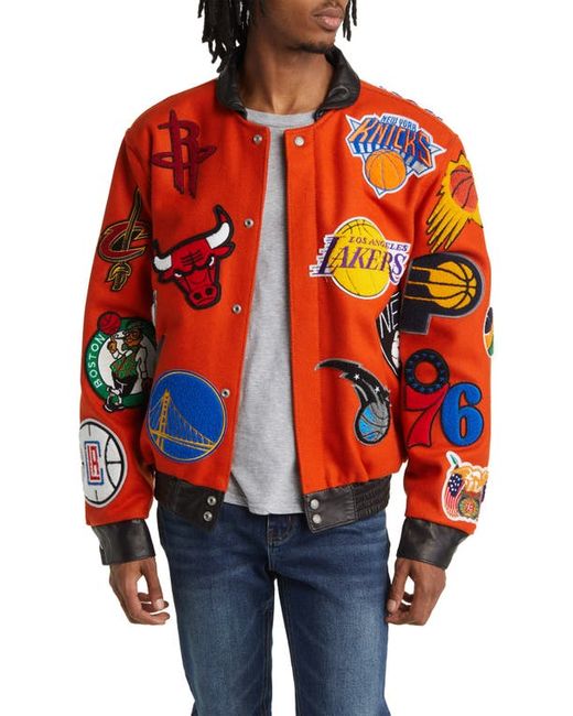 Jeff Hamilton NBA Collage Wool Blend Jacket in at Large