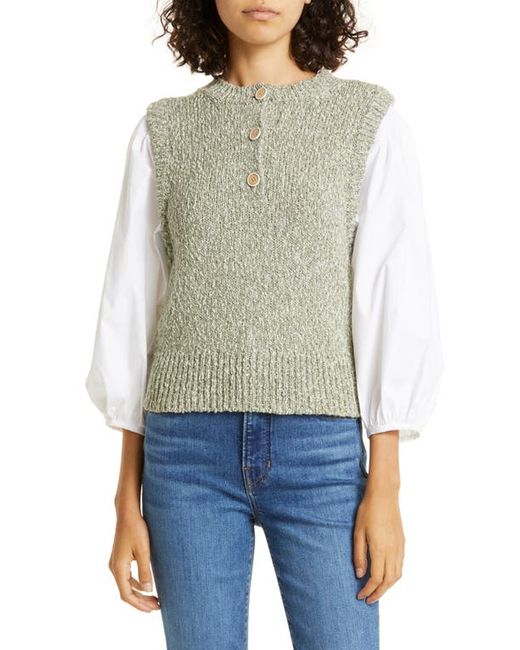 Veronica Beard Shawnet Mixed Media Pullover in at X-Small