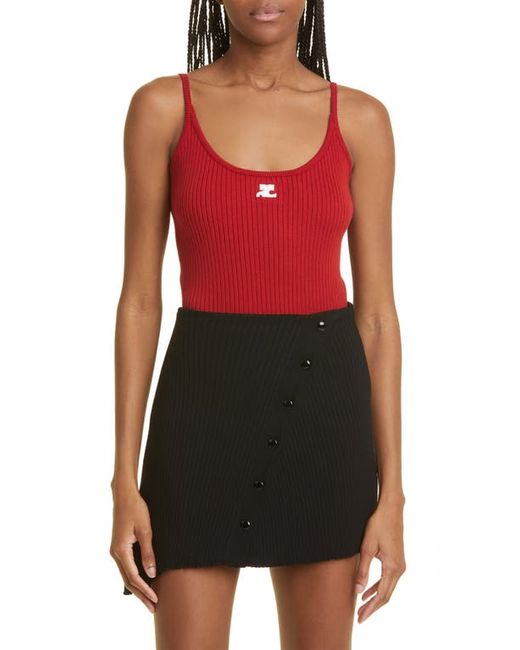 Courrèges Logo Rib Tank Top in at Large