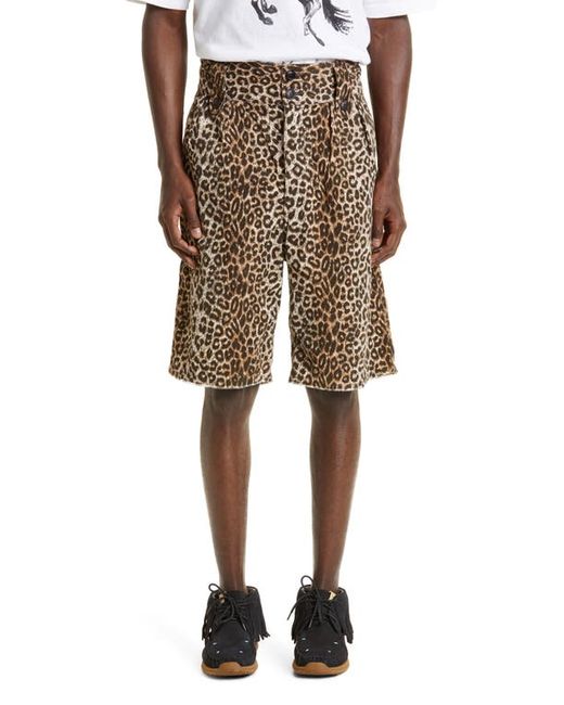 Visvim Coronel Leopard Print Cotton Blend Shorts in at 2