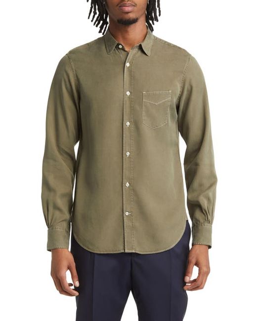 Officine Generale Garment Dyed Lyocell Button-Up Shirt in at Small