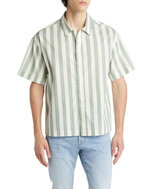Frame Stripe Organic Cotton Button-Up Shirt in at X-Large