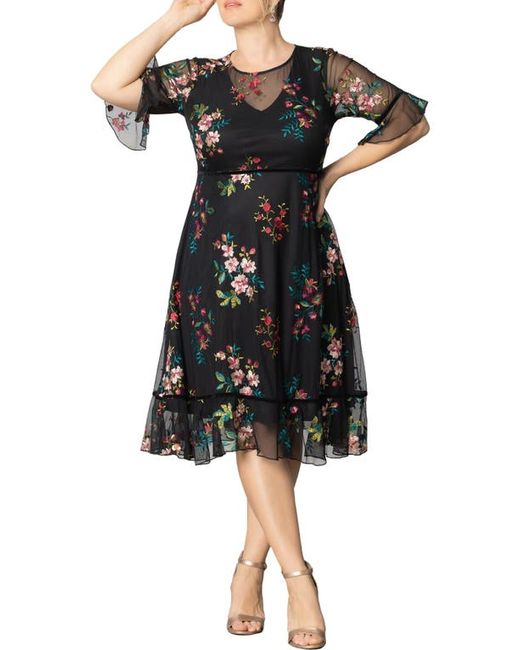 Kiyonna Wildflower Embroidered Dress in at 1X